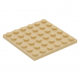 LEGO lapos elem 6x6, sárgásbarna (3958)